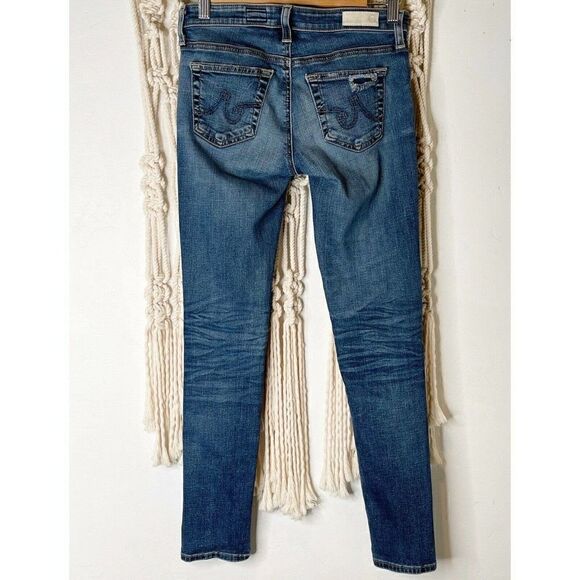 AG Adriano Goldschmeid Jean SZ 25 Stevie Ankle Slim Straight Low Rise Distressed - Picture 2 of 8